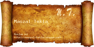 Maszal Tekla névjegykártya